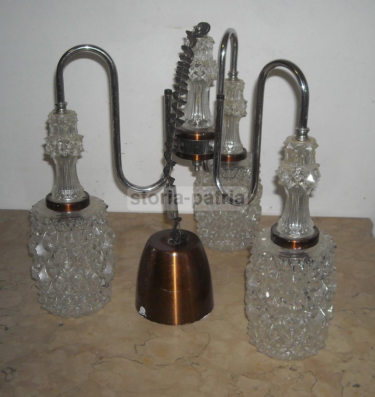 Suggestivo Lampadario d'Epoca, Modernariato, Design, Magnifici Vetri, Decorativo immagine 8