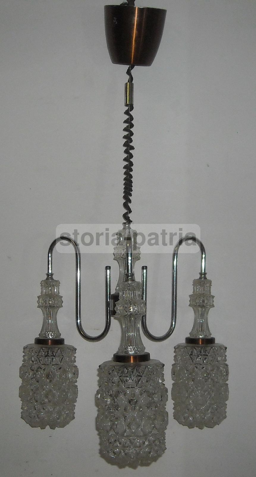 Suggestivo Lampadario d'Epoca, Modernariato, Design, Magnifici Vetri, Decorativo immagine 9