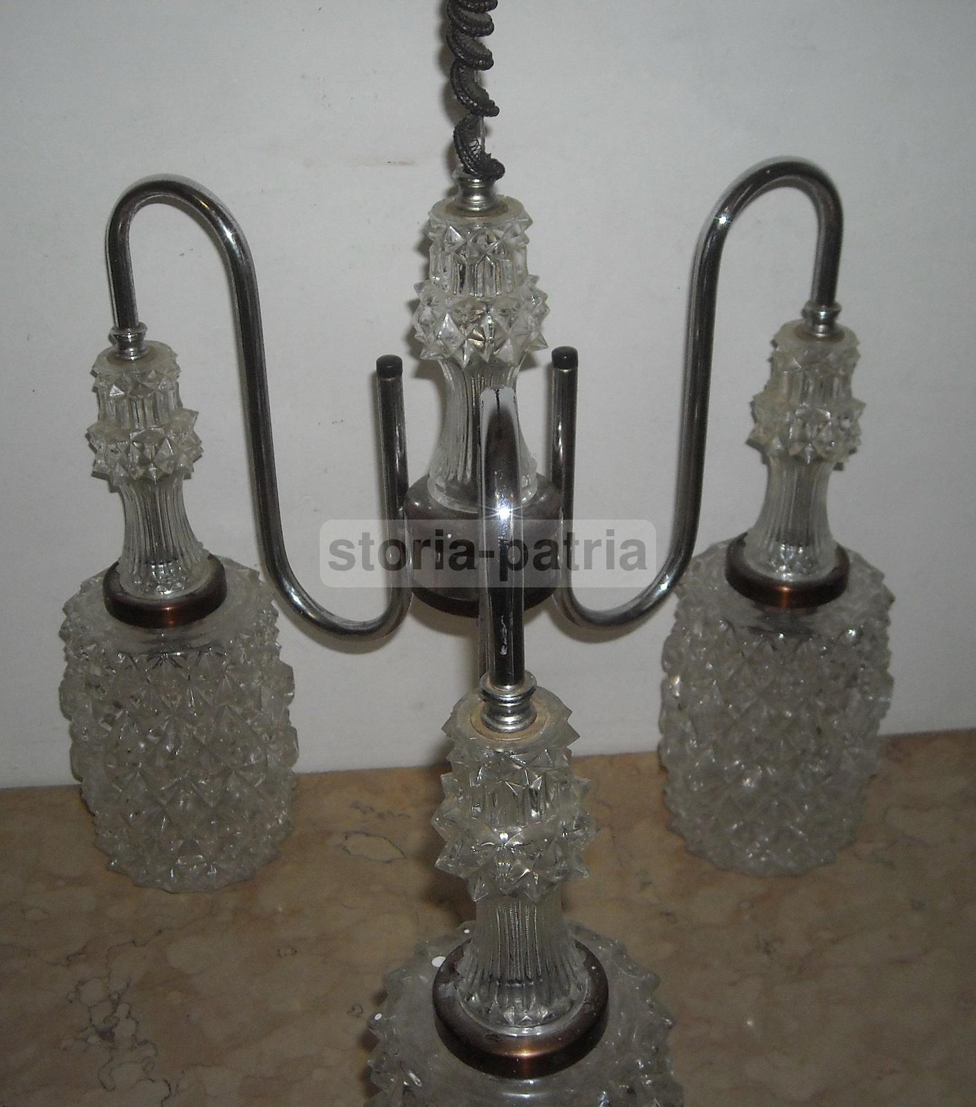 Suggestivo Lampadario d'Epoca, Modernariato, Design, Magnifici Vetri, Decorativo immagine 10