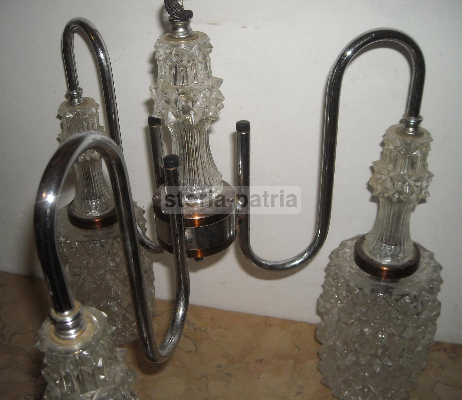 Suggestivo Lampadario d'Epoca, Modernariato, Design, Magnifici Vetri, Decorativo immagine 14